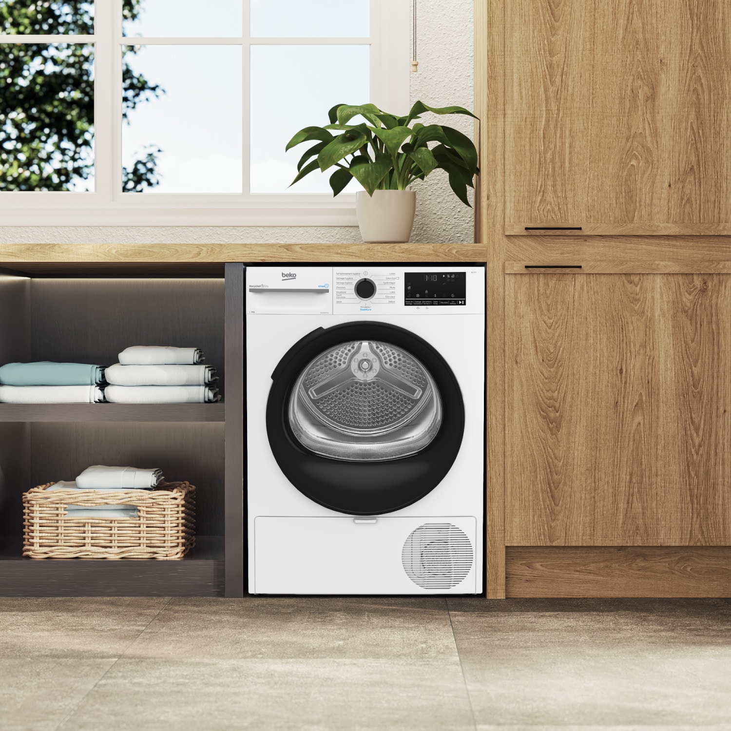 Sèche linge Condensation BEKO Steam cure, QuickDrive 8Kg Blanc - D5H284930W
