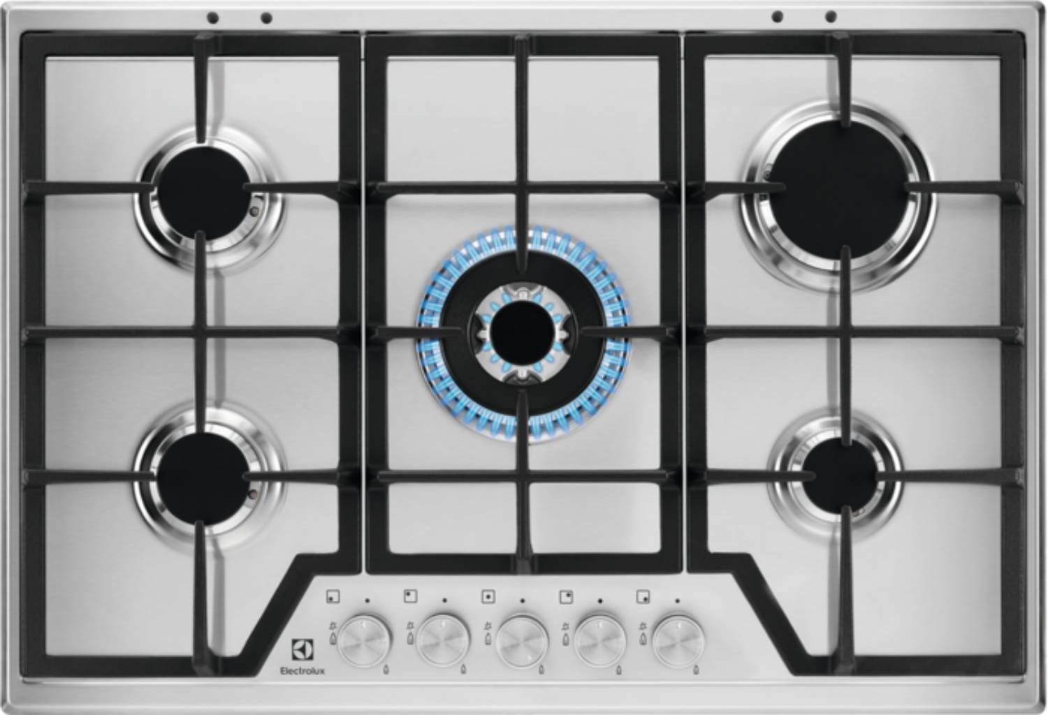 Plaque gaz ELECTROLUX Série 600 5 Foyers Inox KGS7536SX