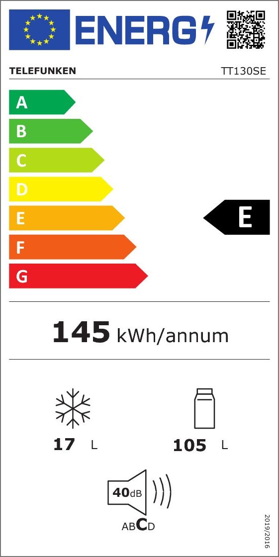 Table top TELEFUNKEN 121L Froid statique Gris - TT130SE
