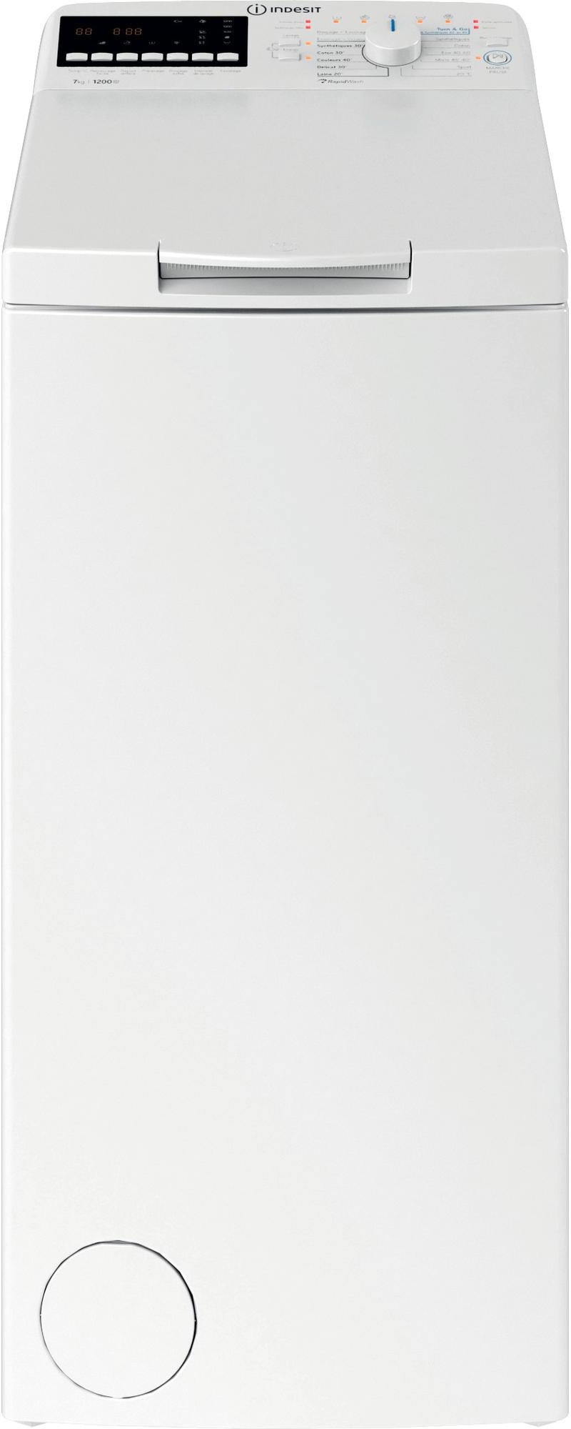 Lave linge Top INDESIT 7kg 1200trs/min Blanc BTW7251CFR