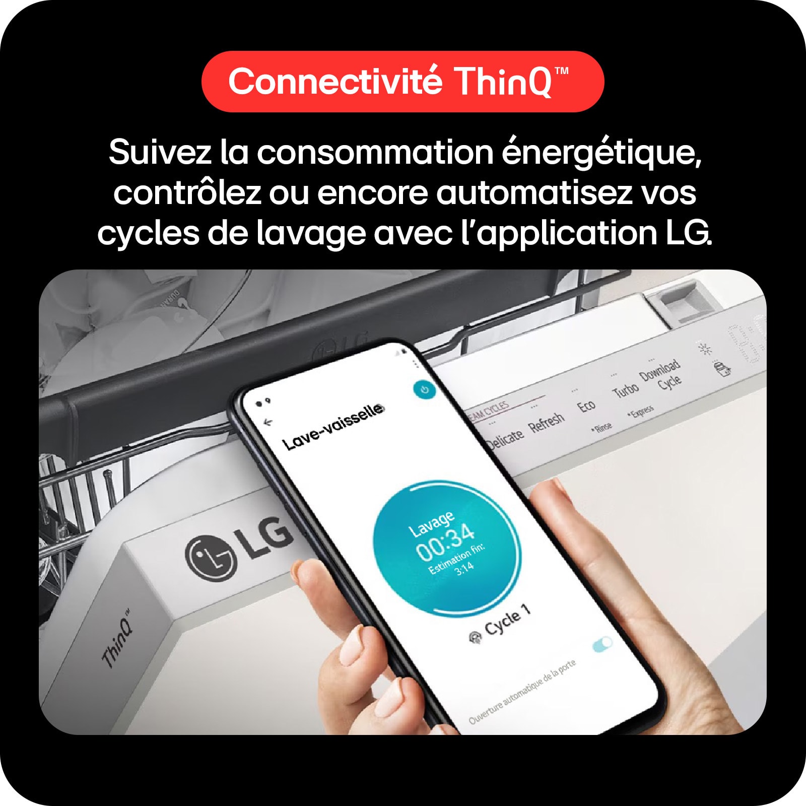 Lave vaisselle 60 cm LG Inverter Direct Drive 14 couverts Gris - DF587HVS