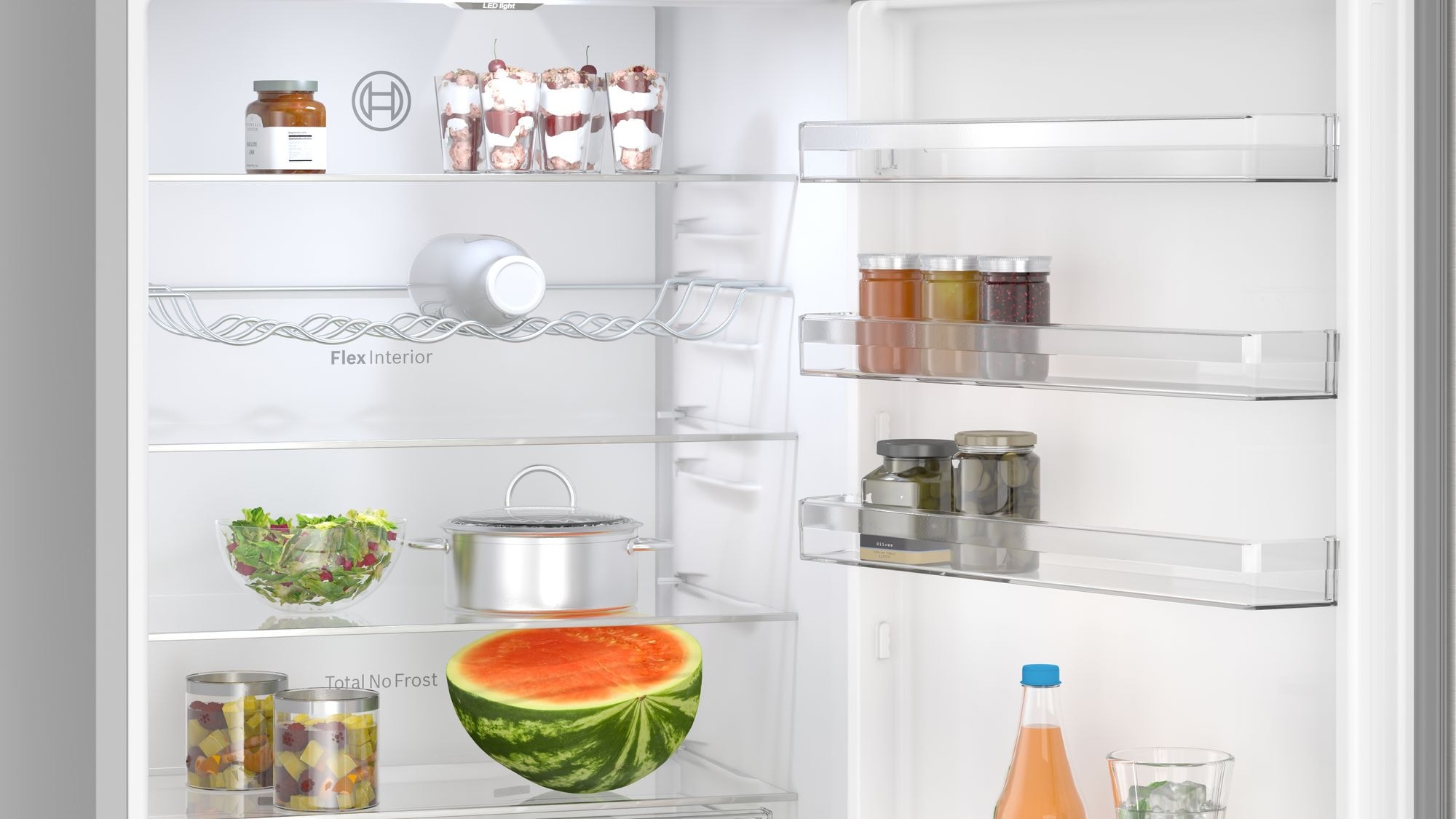 Réfrigérateur congélateur bas BOSCH , Froid No Frost, 440L, Inox - KGN492IAF