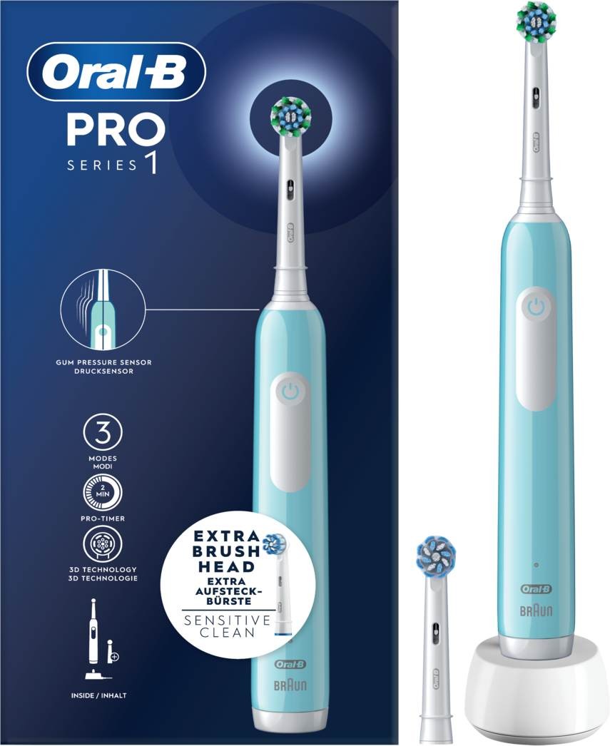 ORAL B Brosse à dent électrique Oral-B Pro 1 Bleue Cross Action + 1 brossette  CROSSACTIONBLEUE