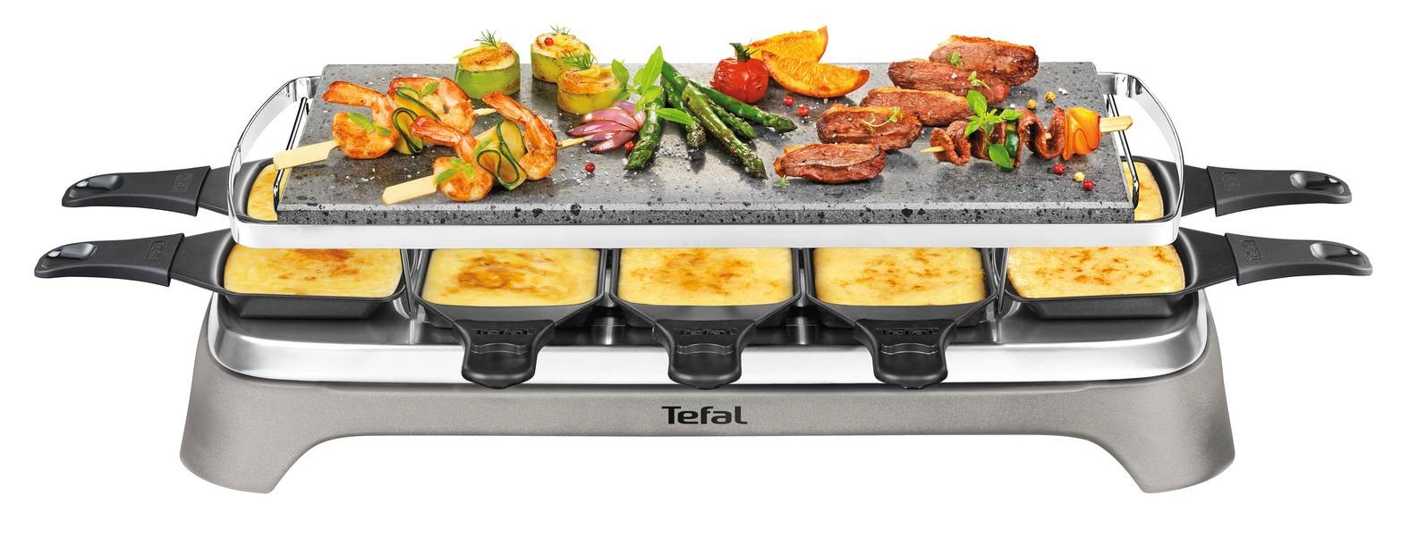 TEFAL Raclette Multifonction Inox & Design 10 coupelles - PR457B12