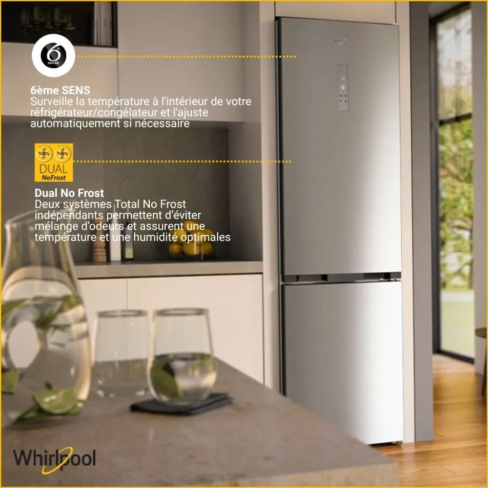 Réfrigérateur congélateur bas WHIRLPOOL  - WHK26402XP4E