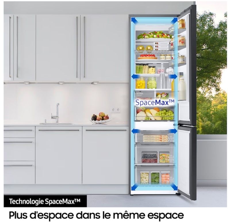 Réfrigérateur congélateur bas SAMSUNG 390L No Frost Inox - RB38C672ESA
