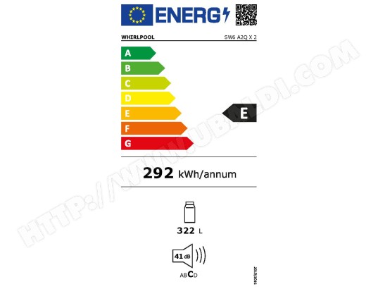 Réfrigérateur 1 porte WHIRLPOOL Froid brassé 321L - SW6A2QX2