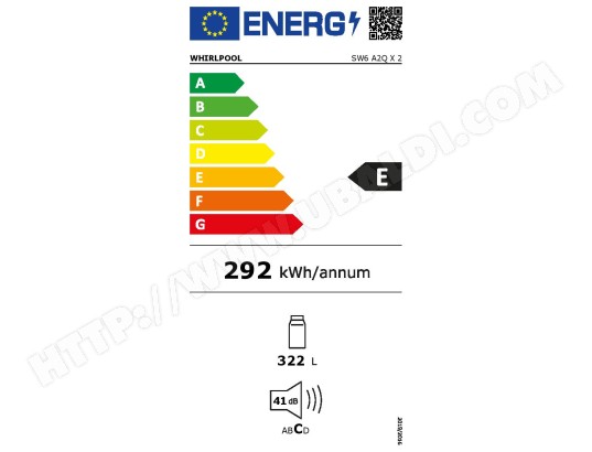 WHIRLPOOL Réfrigérateur 1 porte Froid brassé 321L - SW6A2QX2