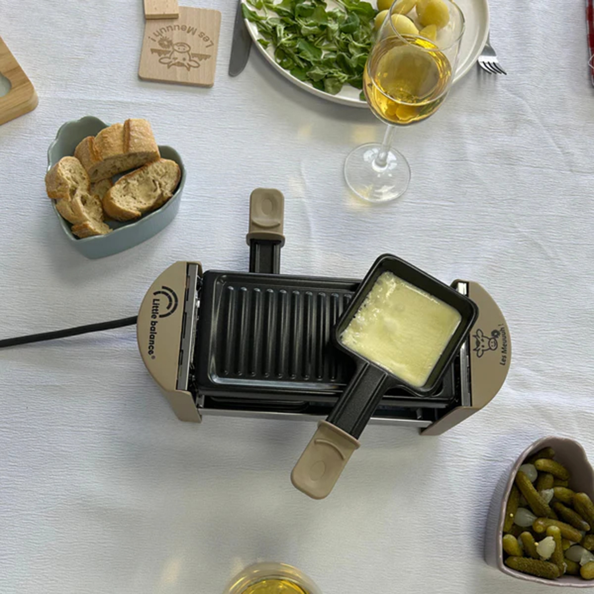 Raclette Multifonction LITTLE BALANCE 2 personnes 320W Beige - 8693