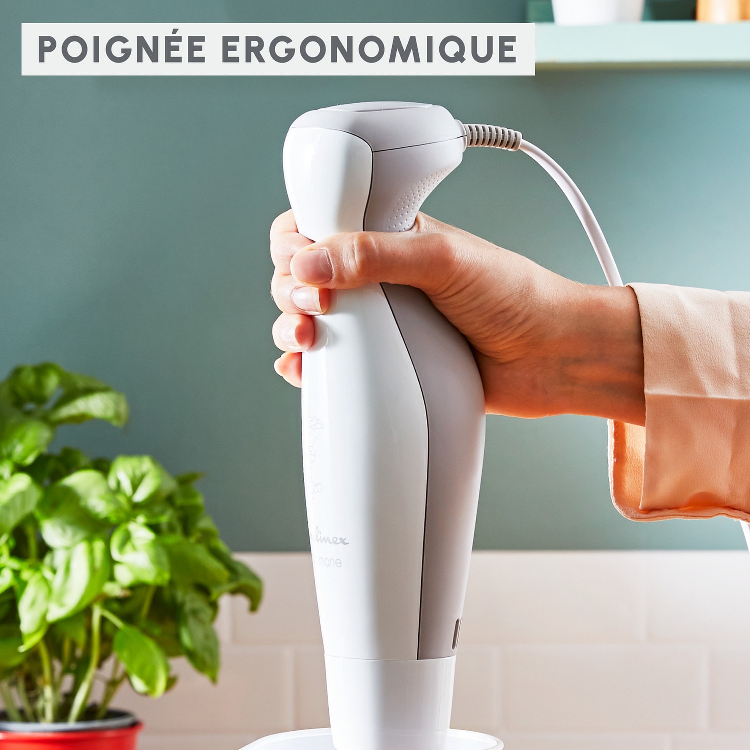 Mixeur MOULINEX Fouet Hachoir Pied purée 450W Blanc - DDG25110