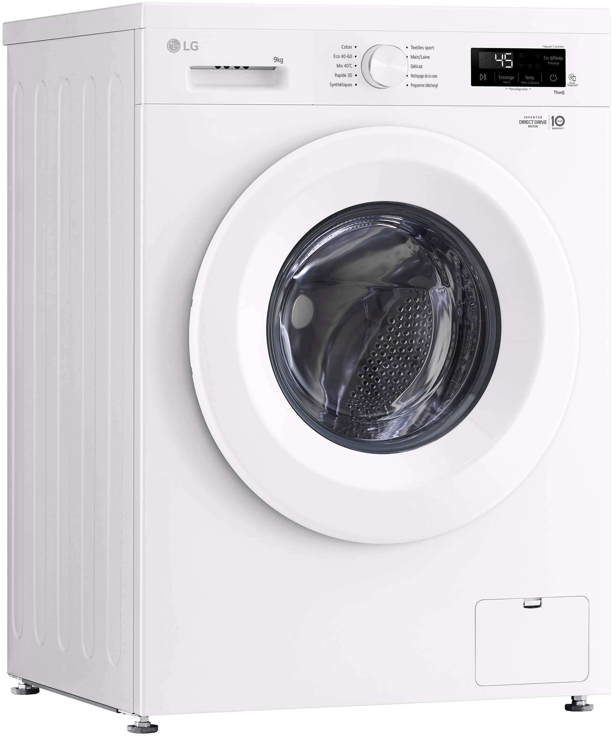 Lave linge Frontal LG , 1400 tr/min, 9Kg, Blanc  - F94B13WH