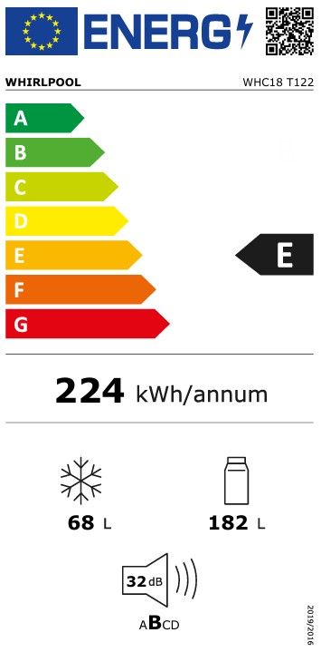 Réfrigérateur congélateur encastrable WHIRLPOOL  - WHC18T122