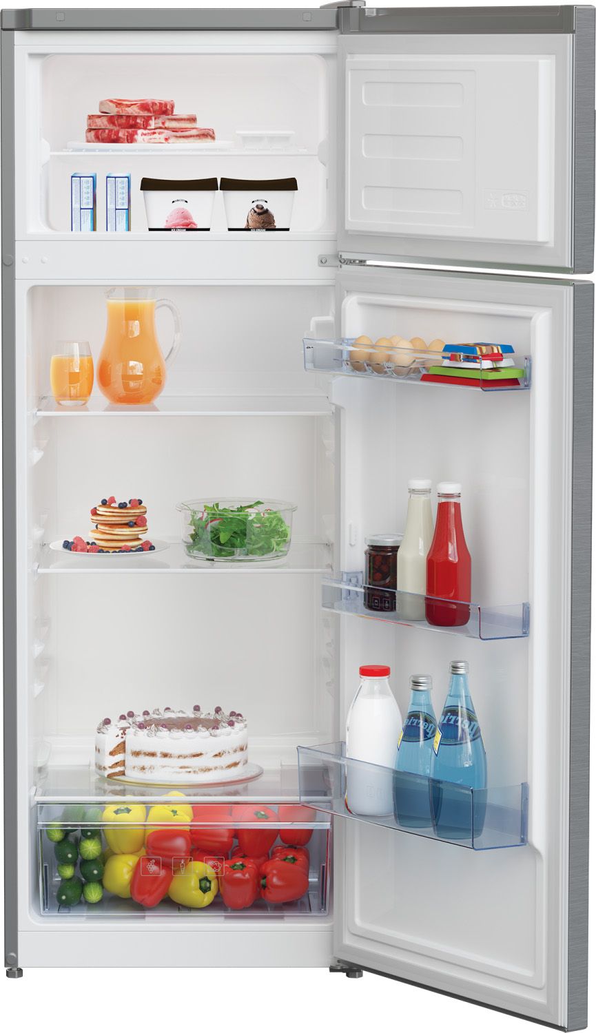 Réfrigérateur congélateur haut BEKO 223L Froid statique Gris - RDSA240K40SN