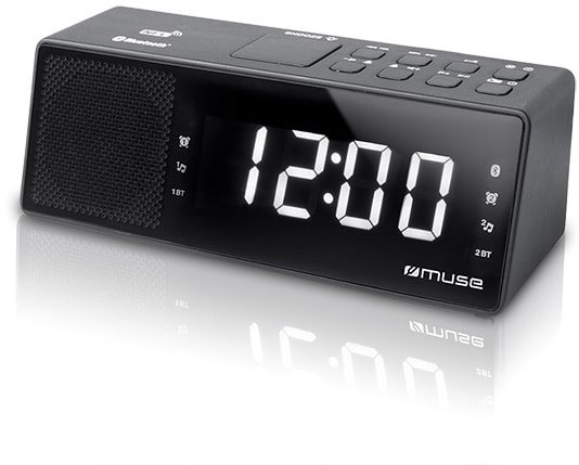 Radio réveil MUSE PLL FM Bluetooth Double alarme USB Noir M172BT