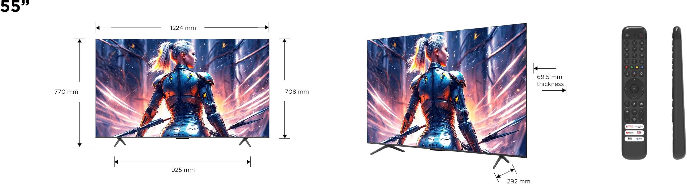 TV QLED 4K 139 cm TCL , Ultra HD, 144Hz, 55" - 55T8B TV QLED 4K 139 cm TCL , Ultra HD, 144Hz, 55" - 55T8B