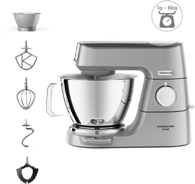 Robot pâtissier KENWOOD Titanium Chef Baker, 1200W, Gris - KVC85004SI