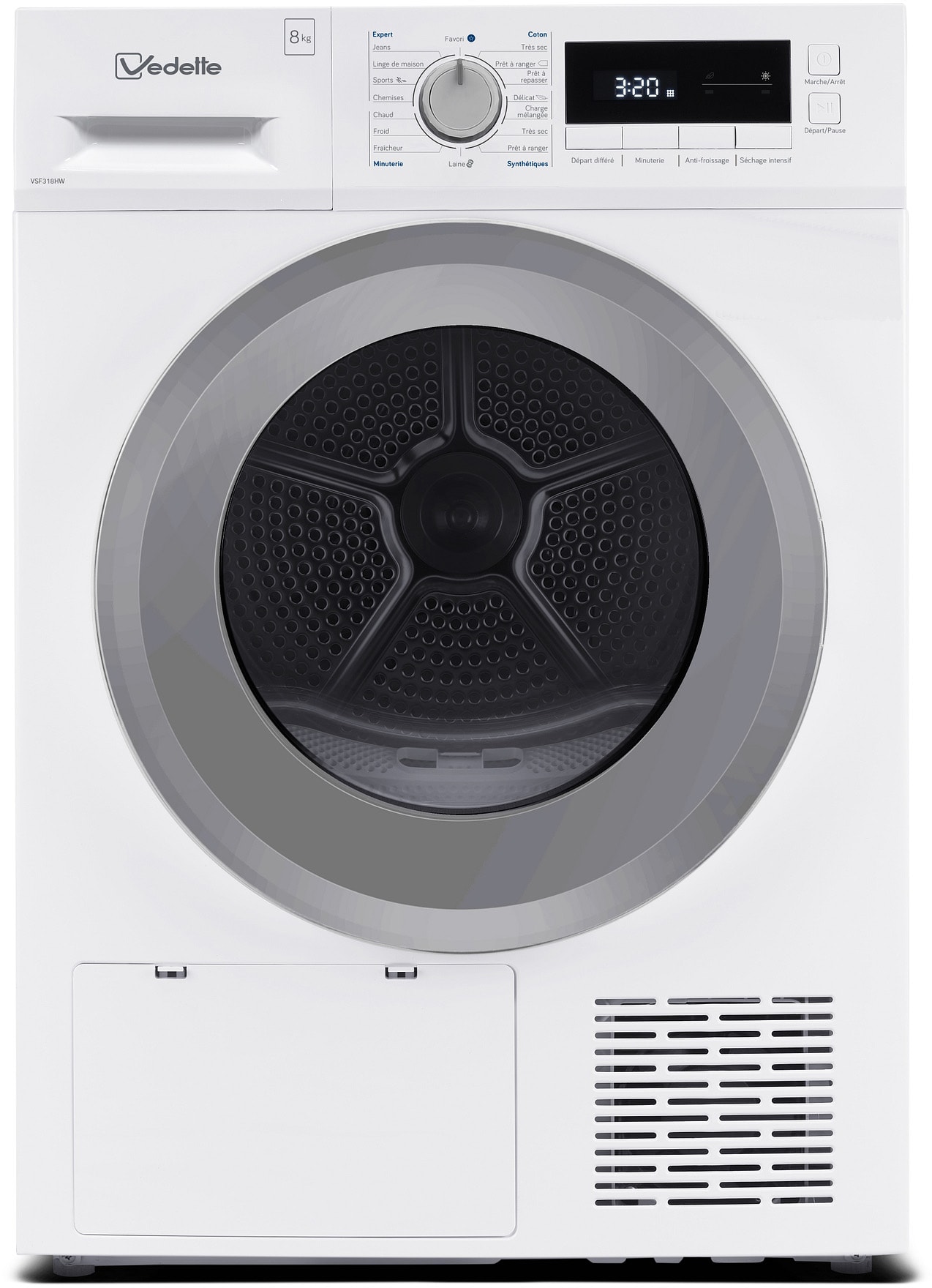 Sèche-linge pompe à chaleur VEDETTE 8kg 65dB Blanc - VSF318HW