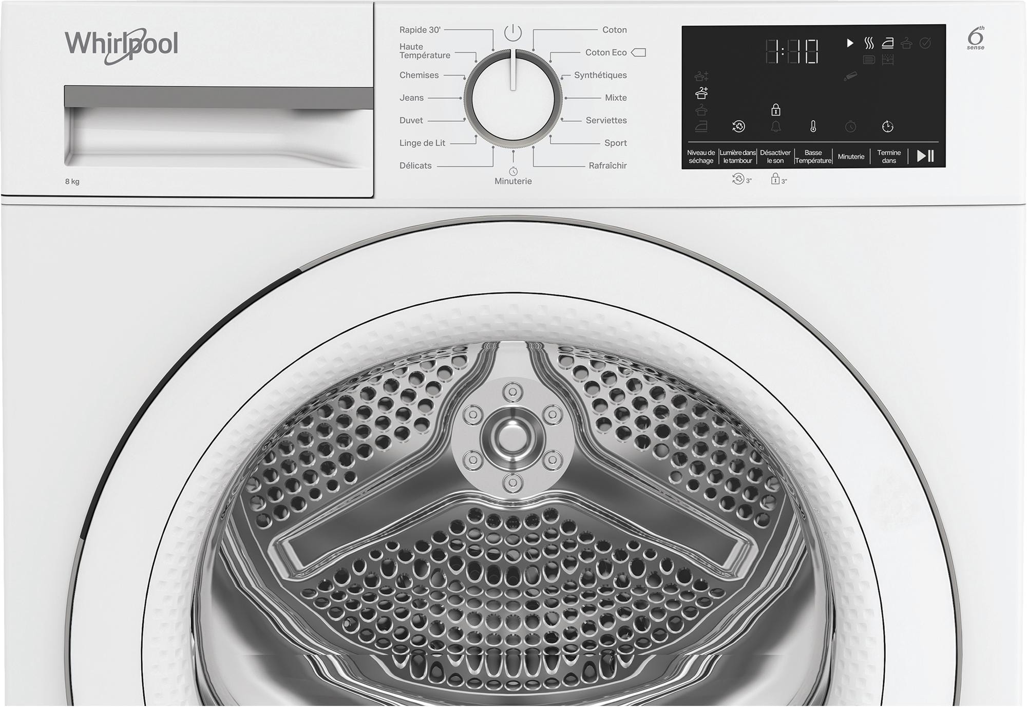 Sèche-linge pompe à chaleur WHIRLPOOL Precision Dry, 8 Kg, Blanc  - CWSD83MWWSFR