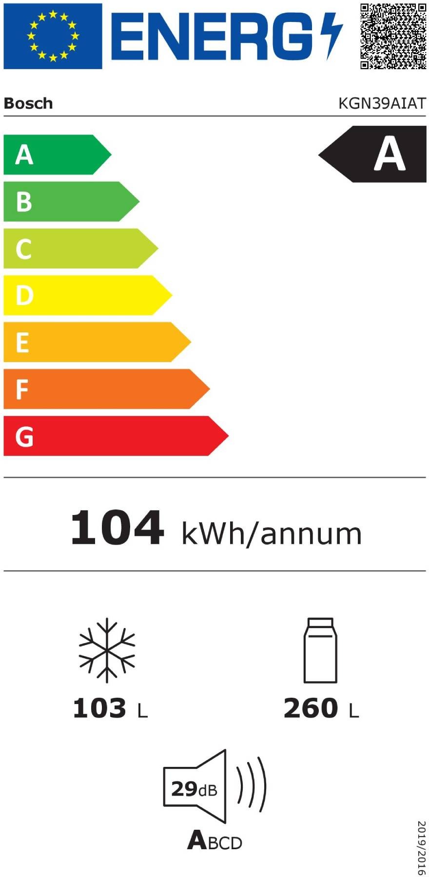 BOSCH Réfrigérateur congélateur bas Série 6 No Frost 363L Inox - KGN39AIAT