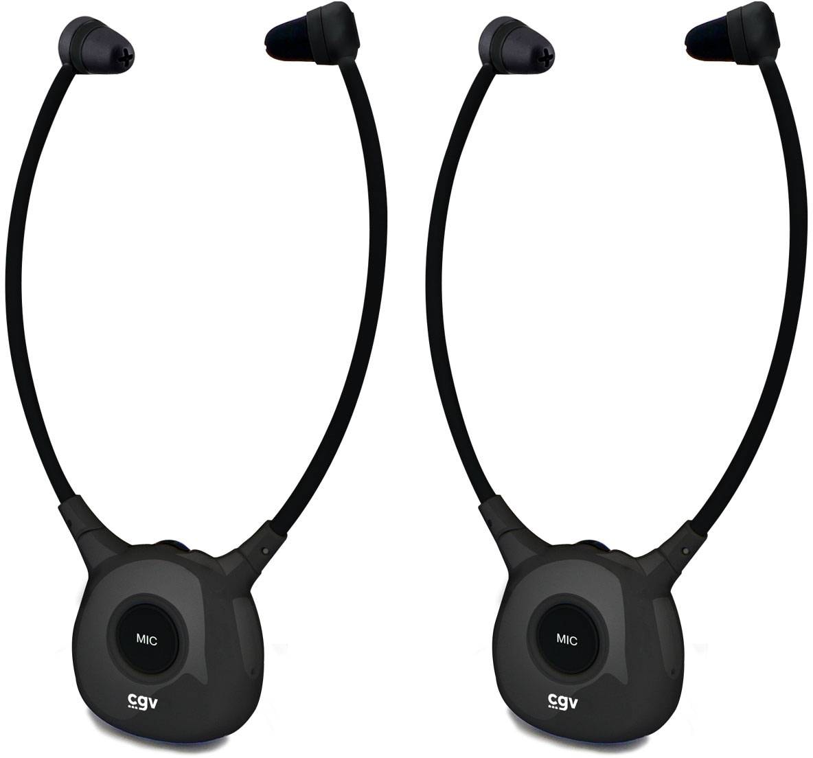 Casque sans fil CGV Stéthoscopique Lot de 2 Assistant auditif Noir DOLFINDUO-ONYX