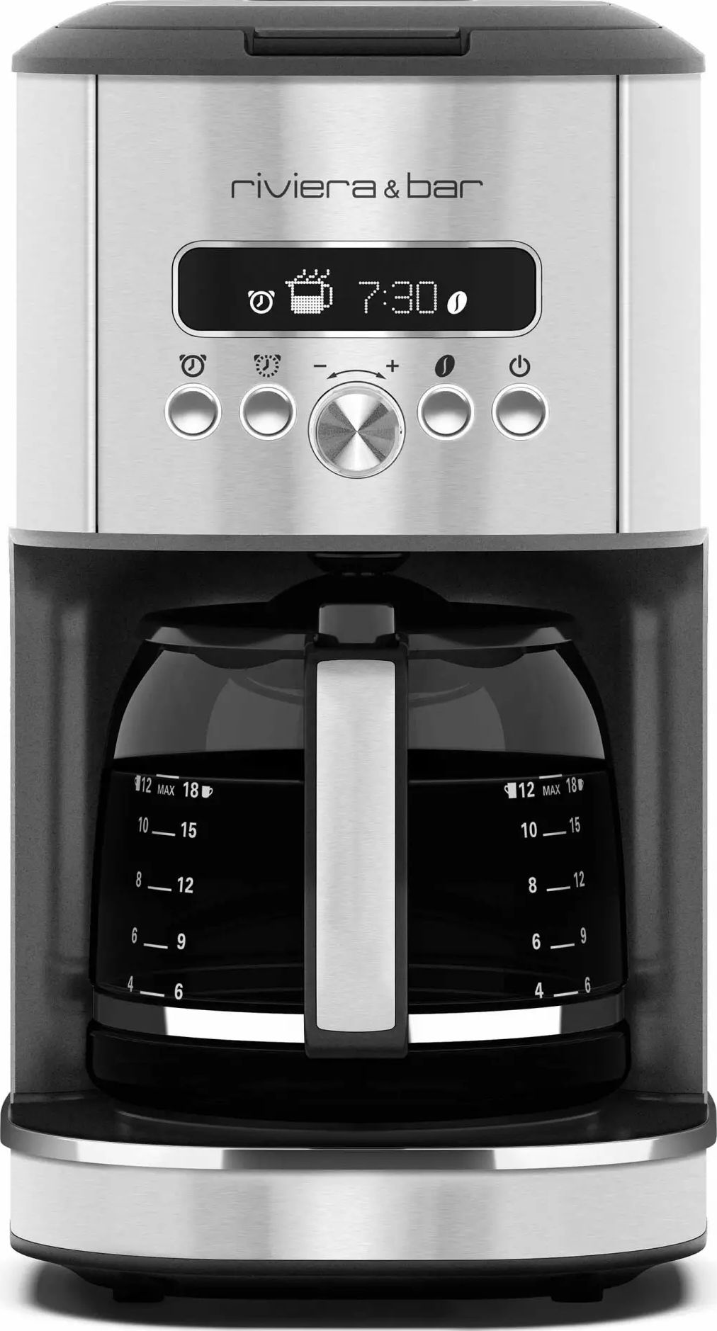 Cafetière RIVIERA & BAR Programmable 1,8L 18 tasses Inox Noir BCF570