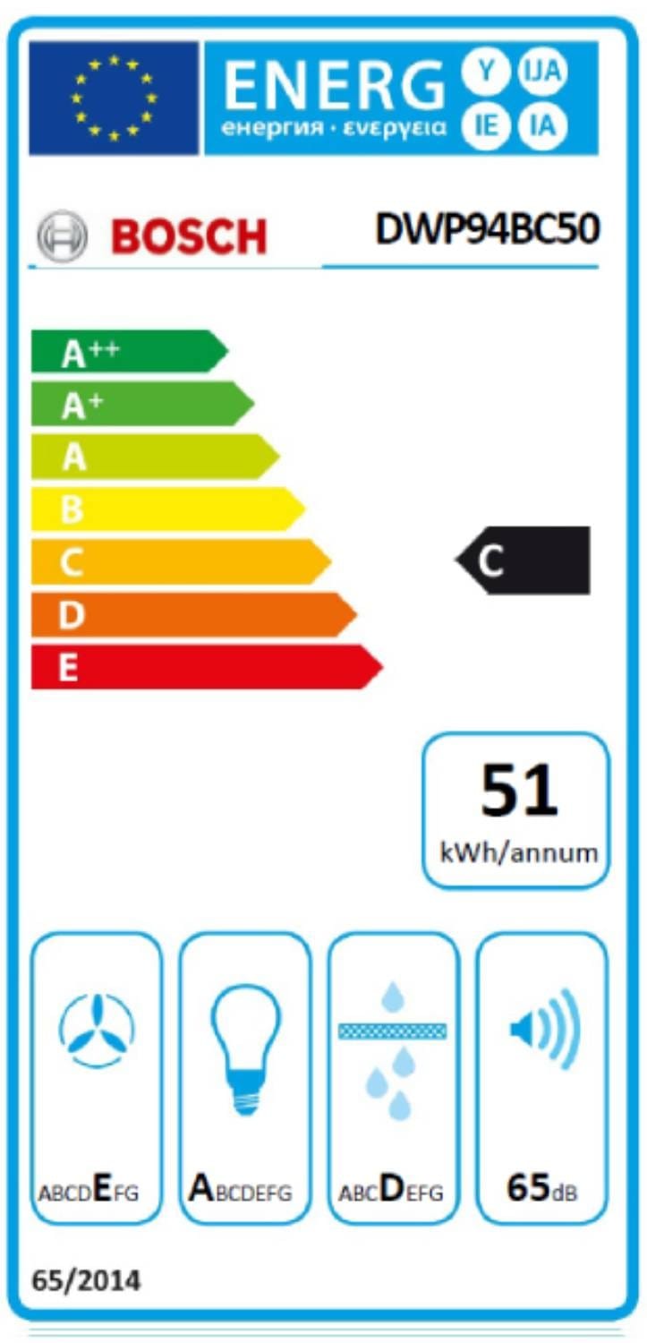 BOSCH Hotte decorative murale Pyramide Série 2 90 cm 65dB Inox - DWP94BC50