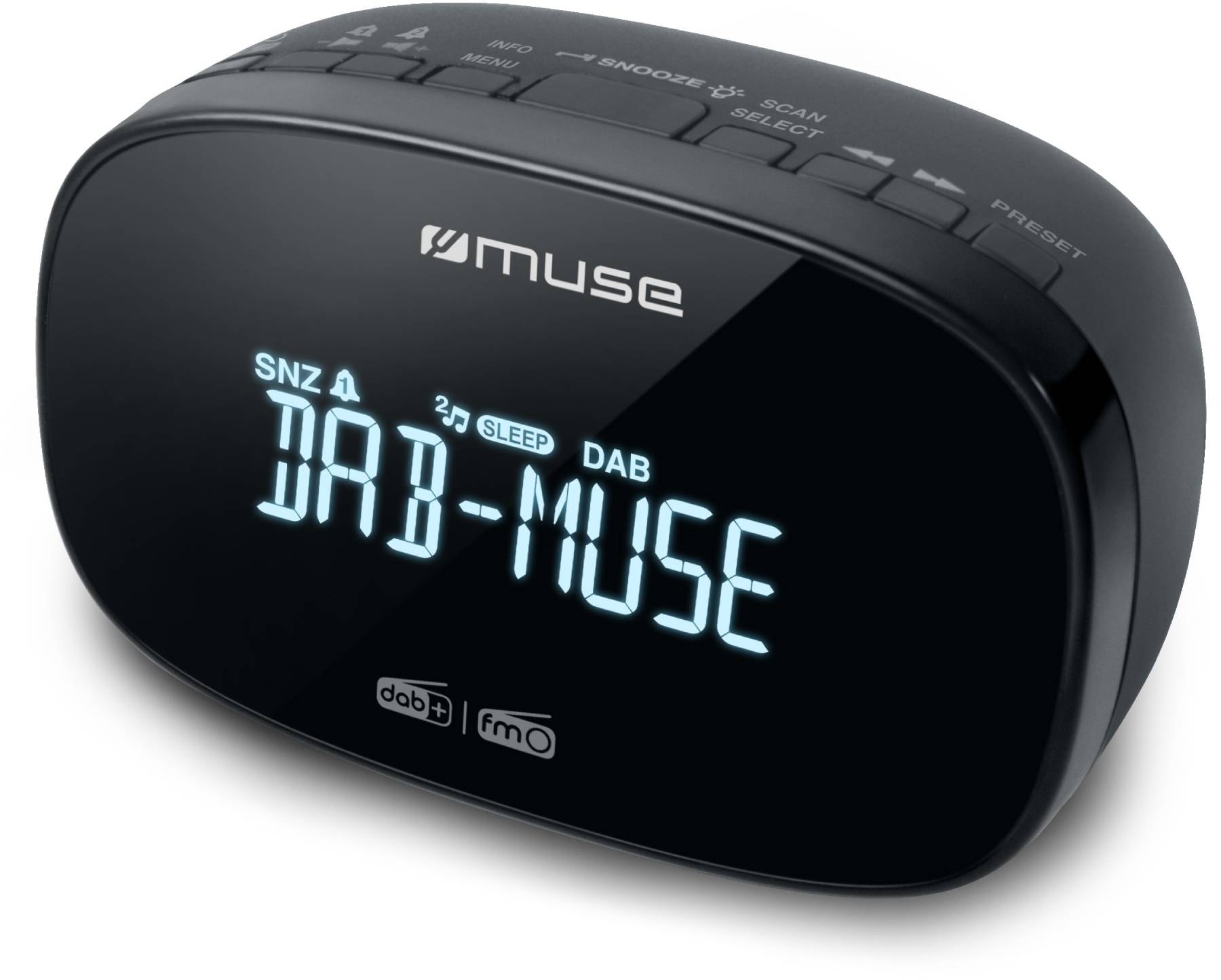 Radio réveil MUSE DAB+/FM Double alarme Ecran LCD Répétition d’alarme M-150CDB