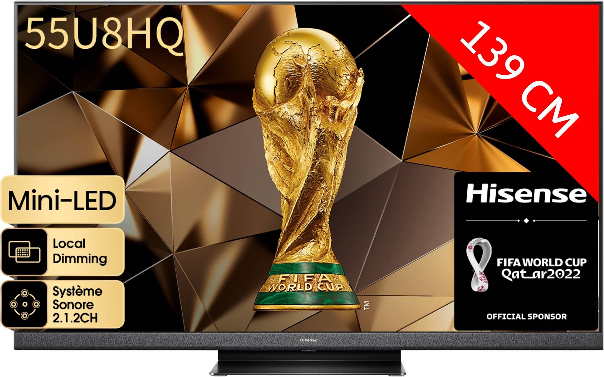 HISENSE TV Mini LED 139 cm 120Hz Dolby Atmos 55"  55U8H