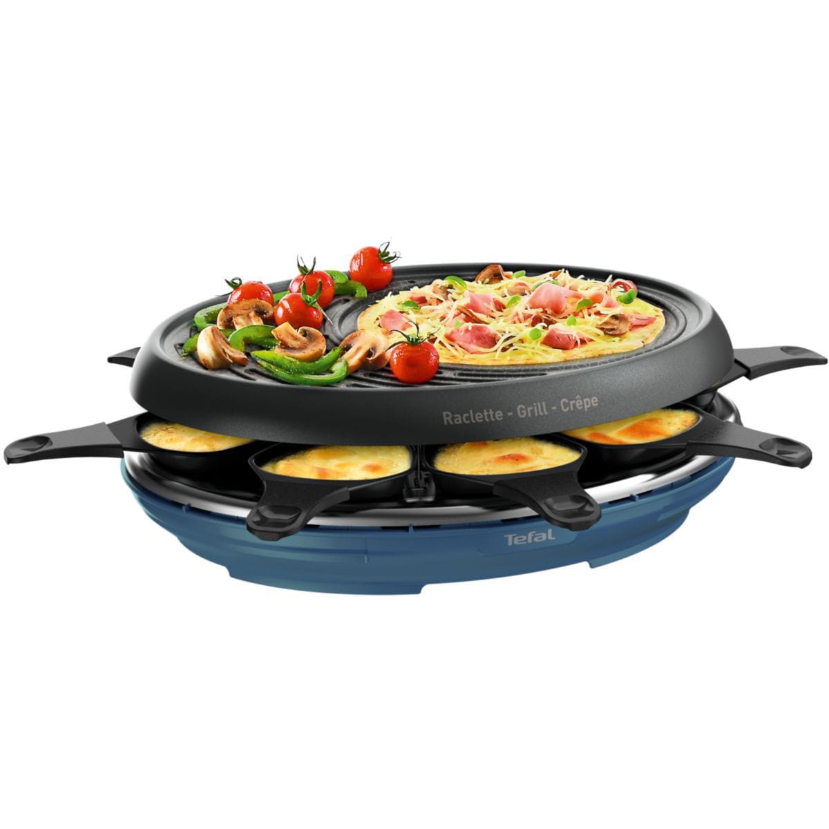 Raclette Multifonction TEFAL 8 personnes 1050W Bleu acier RE310401