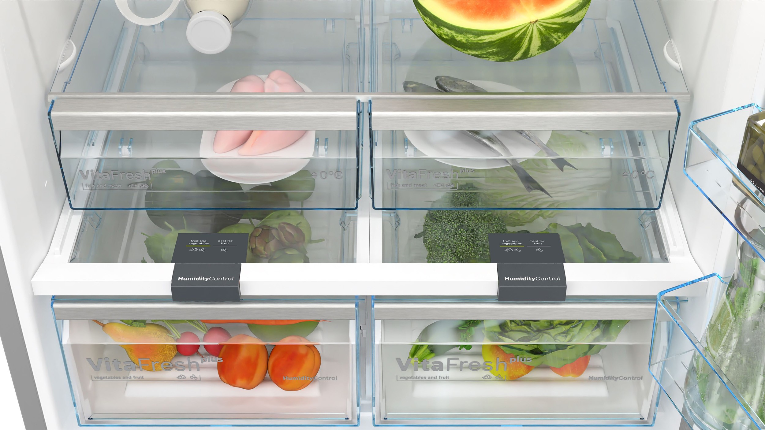 Réfrigérateur congélateur bas BOSCH No Frost 631L Inox - KGN86VIEA