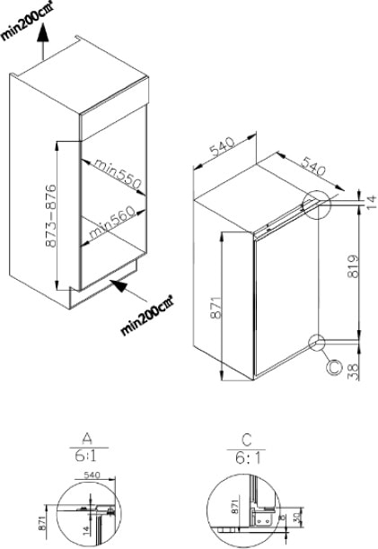 Réfrigérateur encastrable 1 porte CANDY - CM4S59EW Réfrigérateur encastrable 1 porte CANDY - CM4S59EW
