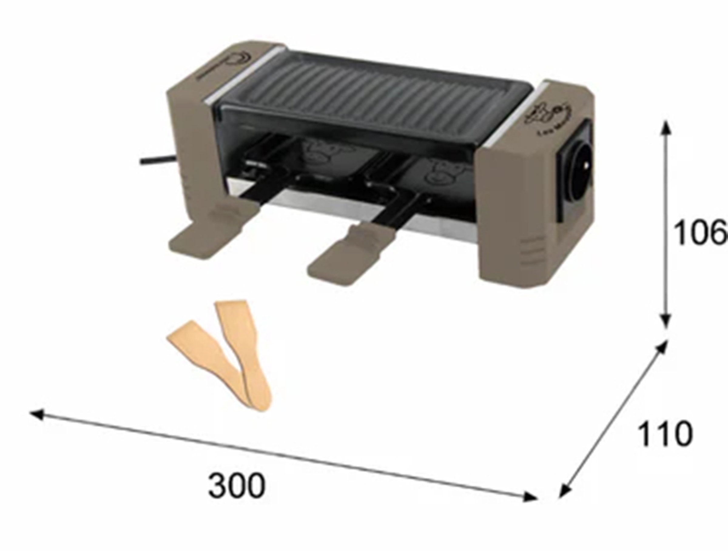 Raclette Multifonction LITTLE BALANCE 2 personnes 320W Muscade - 8763