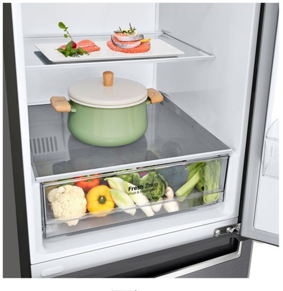 LG Réfrigérateur congélateur bas No Frost Door Cooling 341L Gris - GBP30DSLZN