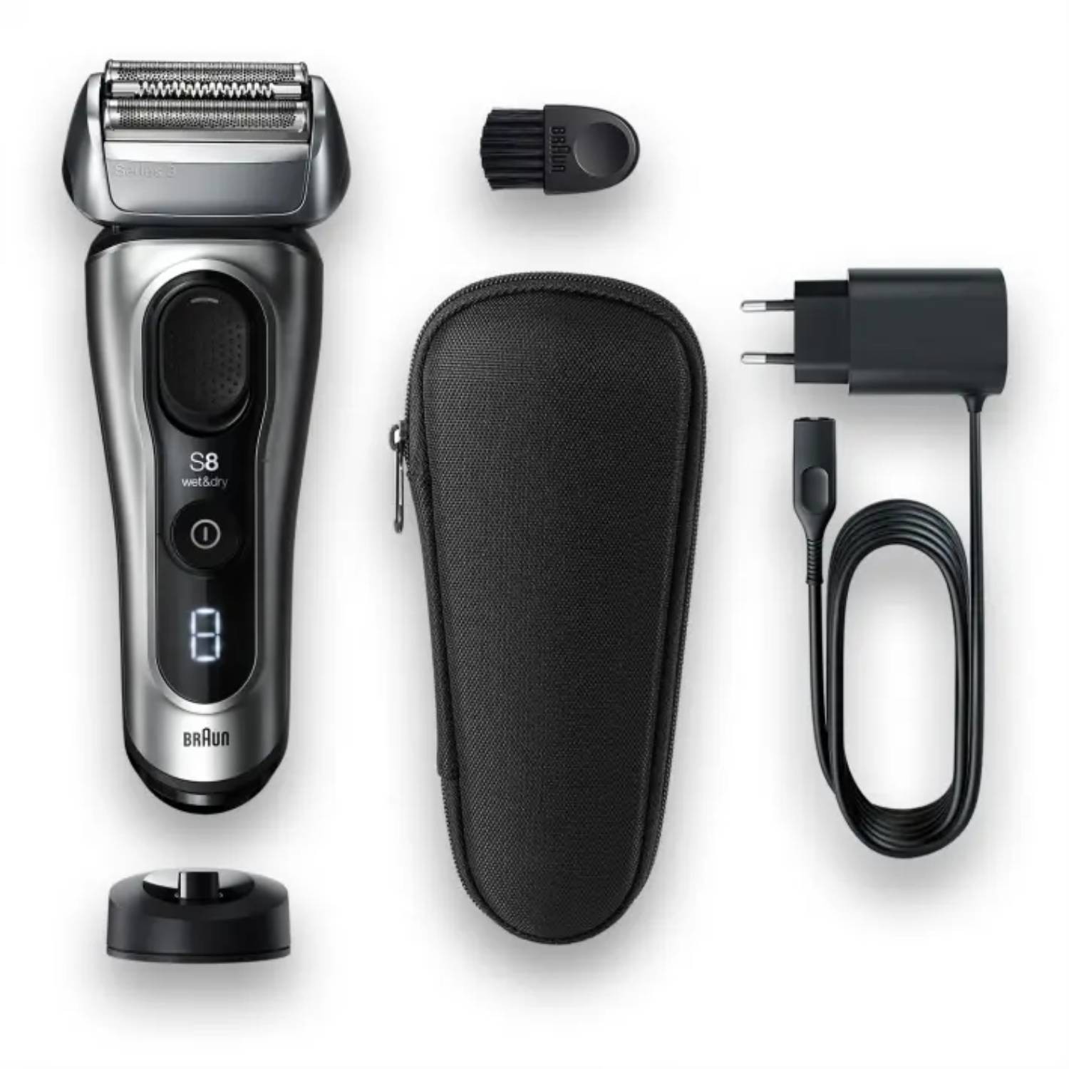 Rasoir électrique BRAUN Series 8 8417s Wet & Dry avec chargeur et étui de voyage - 8417S
