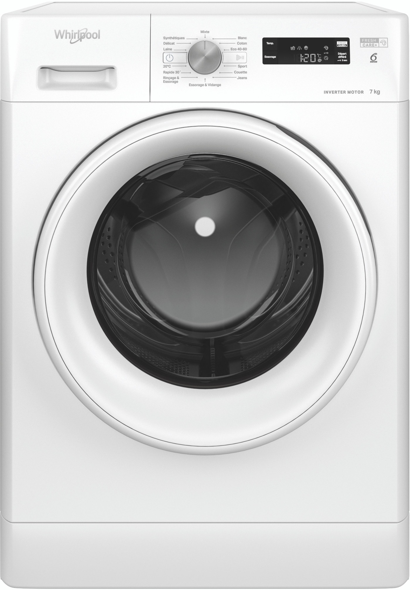 Lave linge Frontal WHIRLPOOL 7kg 1400trs/min Blanc FFS7469WFR