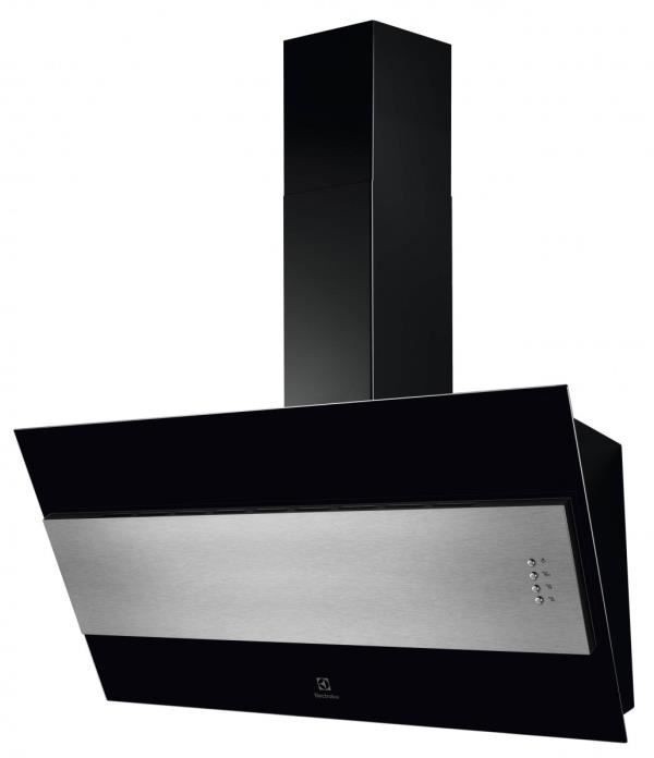 Hotte decorative murale ELECTROLUX Série 600 Pan Incliné 90 cm Noire LFV319Y