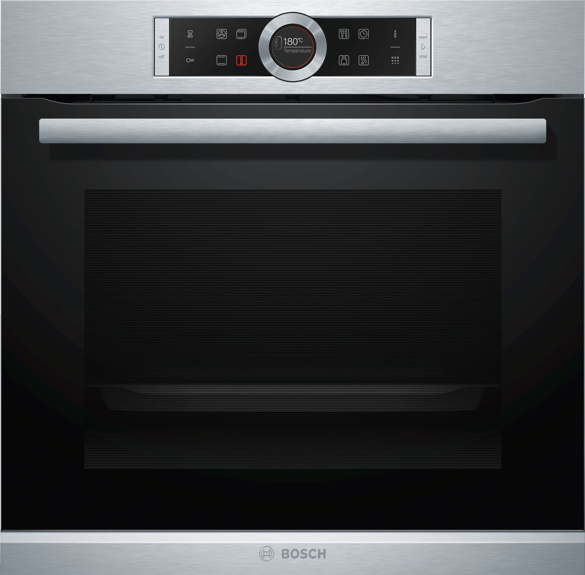 Four encastrable pyrolyse BOSCH Série 8 Hotair 4D 71L Inox - HBG672BS2