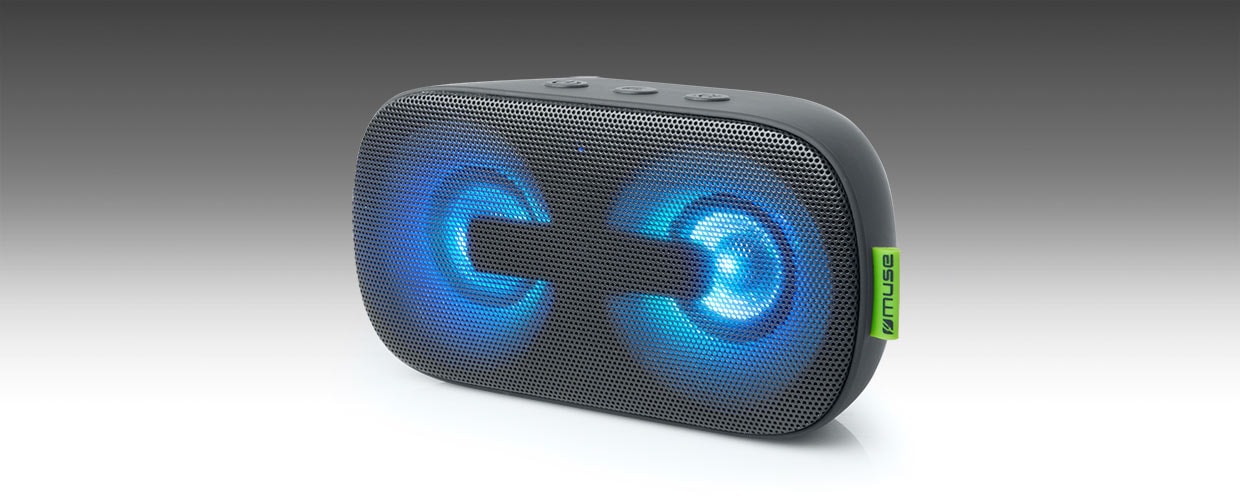 Enceinte bluetooth MUSE Lumière d'ambiance Mains-libres 2x3W Noir M370DJ