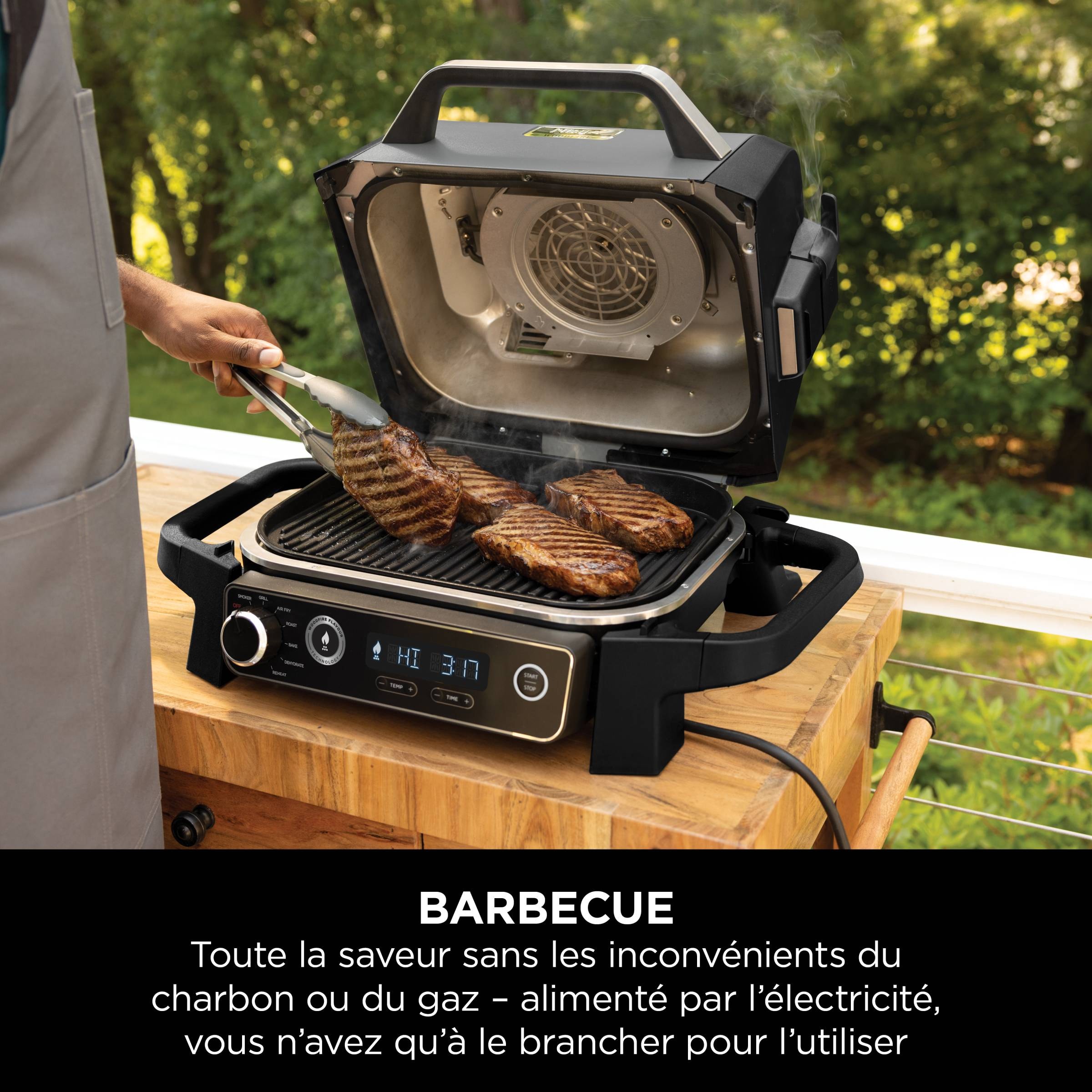 Barbecue électrique NINJA et fumoir Woodfire 2400W - OG701EU Barbecue électrique NINJA et fumoir Woodfire 2400W - OG701EU