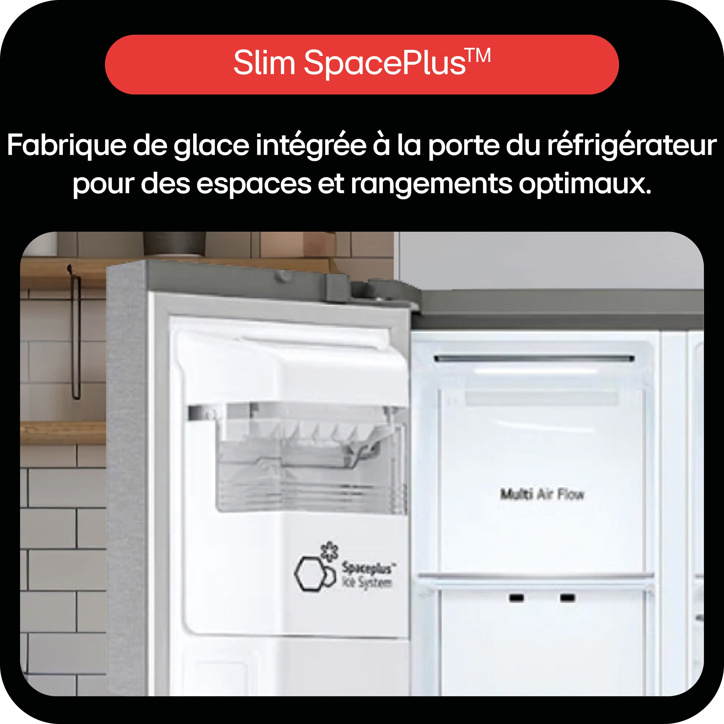 Réfrigérateur 4 portes LG , Froid ventilé, 506L, Noir - GML860EPFE Réfrigérateur 4 portes LG , Froid ventilé, 506L, Noir - GML860EPFE