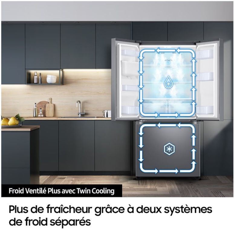 Réfrigérateur 4 portes SAMSUNG 488L No Frost Noir - RF48A401EB4