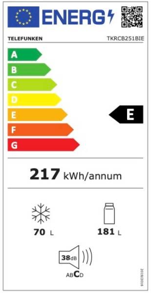 TELEFUNKEN Réfrigérateur congélateur encastrable  - TKRCB251BIE