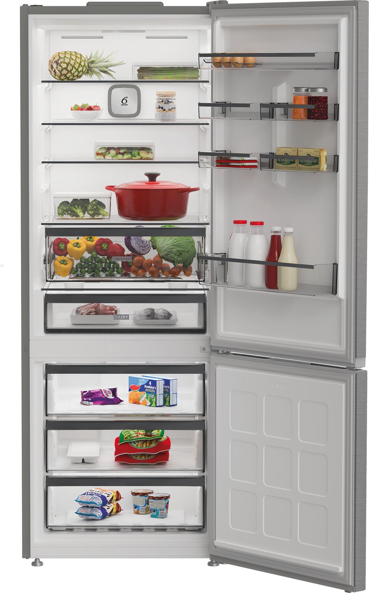 Réfrigérateur congélateur bas WHIRLPOOL Total No Frost, 490L, Gris - WHK26493X4E Réfrigérateur congélateur bas WHIRLPOOL Total No Frost, 490L, Gris - WHK26493X4E