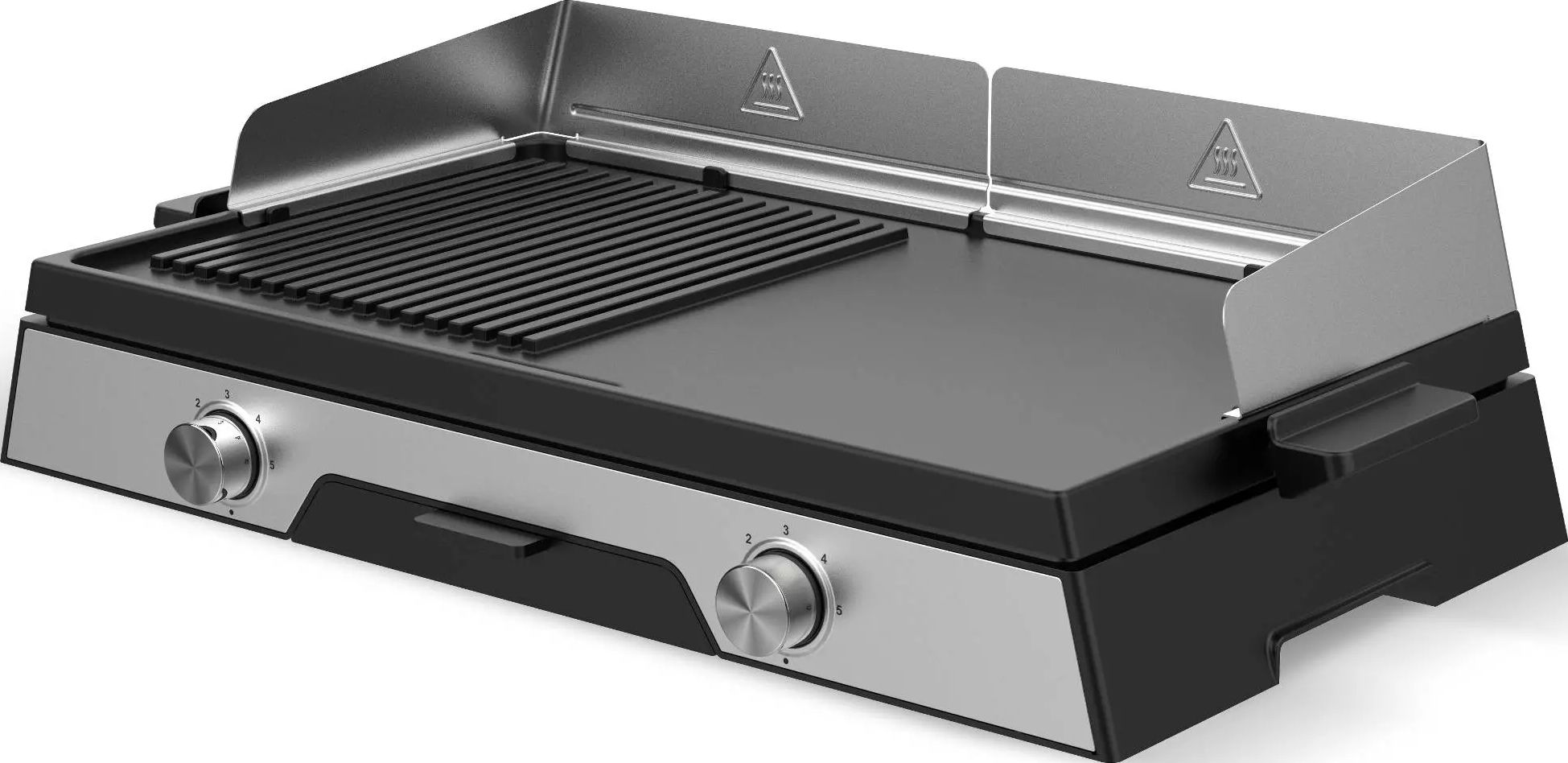 Plancha KITCHEN CHEF 52x31,5cm 6 personnes Fonte aluminium Noir GRILDUO2200