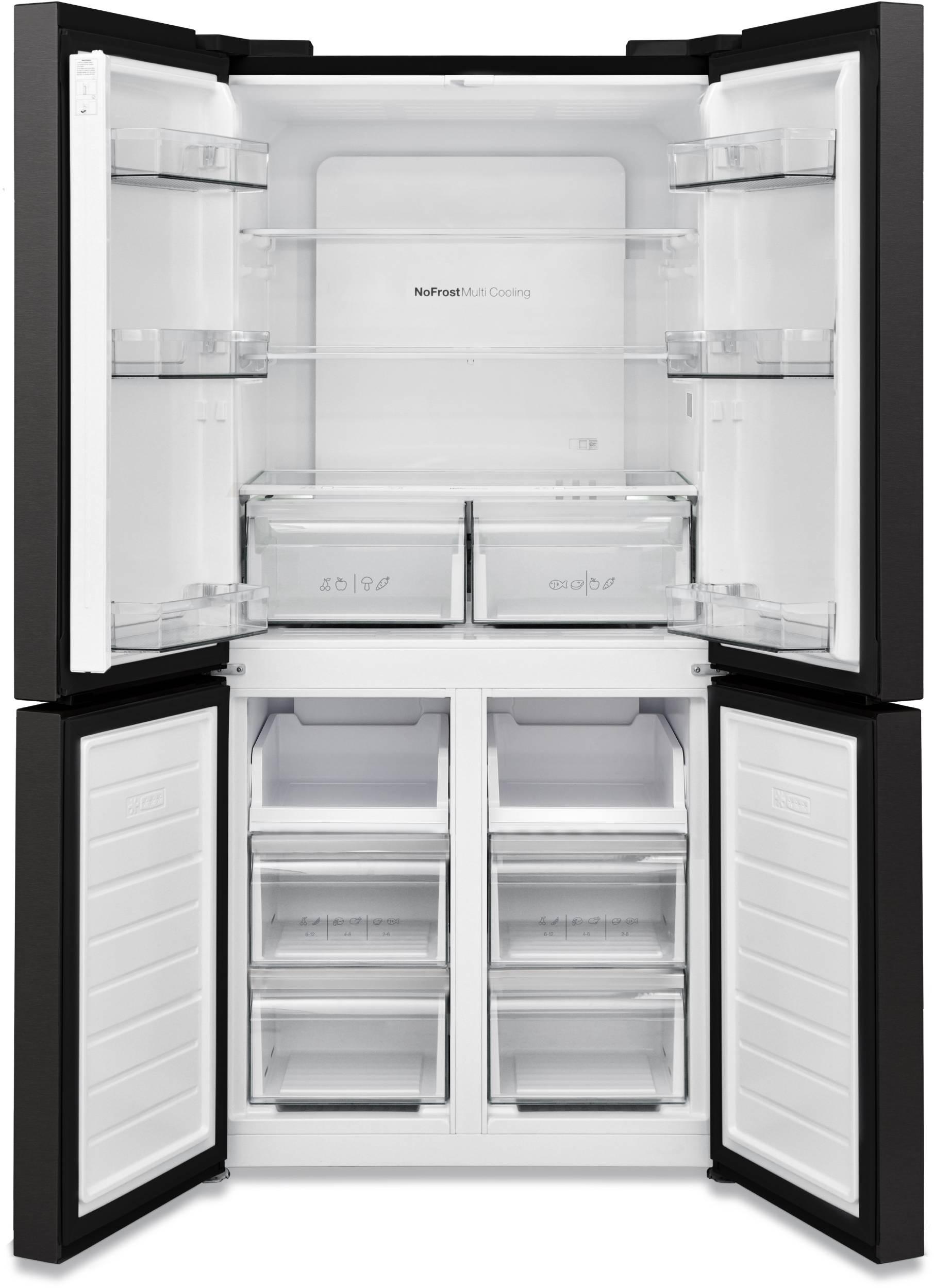 TELEFUNKEN Réfrigérateur 4 portes No Frost 488L Noir - R4P488K2