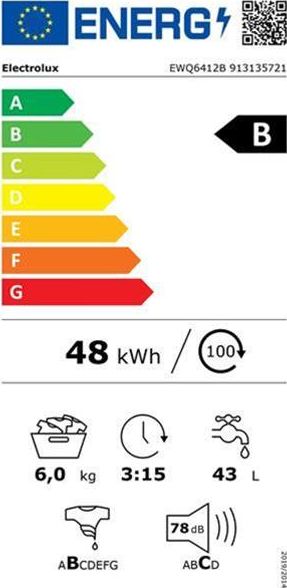 Lave linge Top ELECTROLUX 6kg 1200trs/min Blanc - EWQ6412B