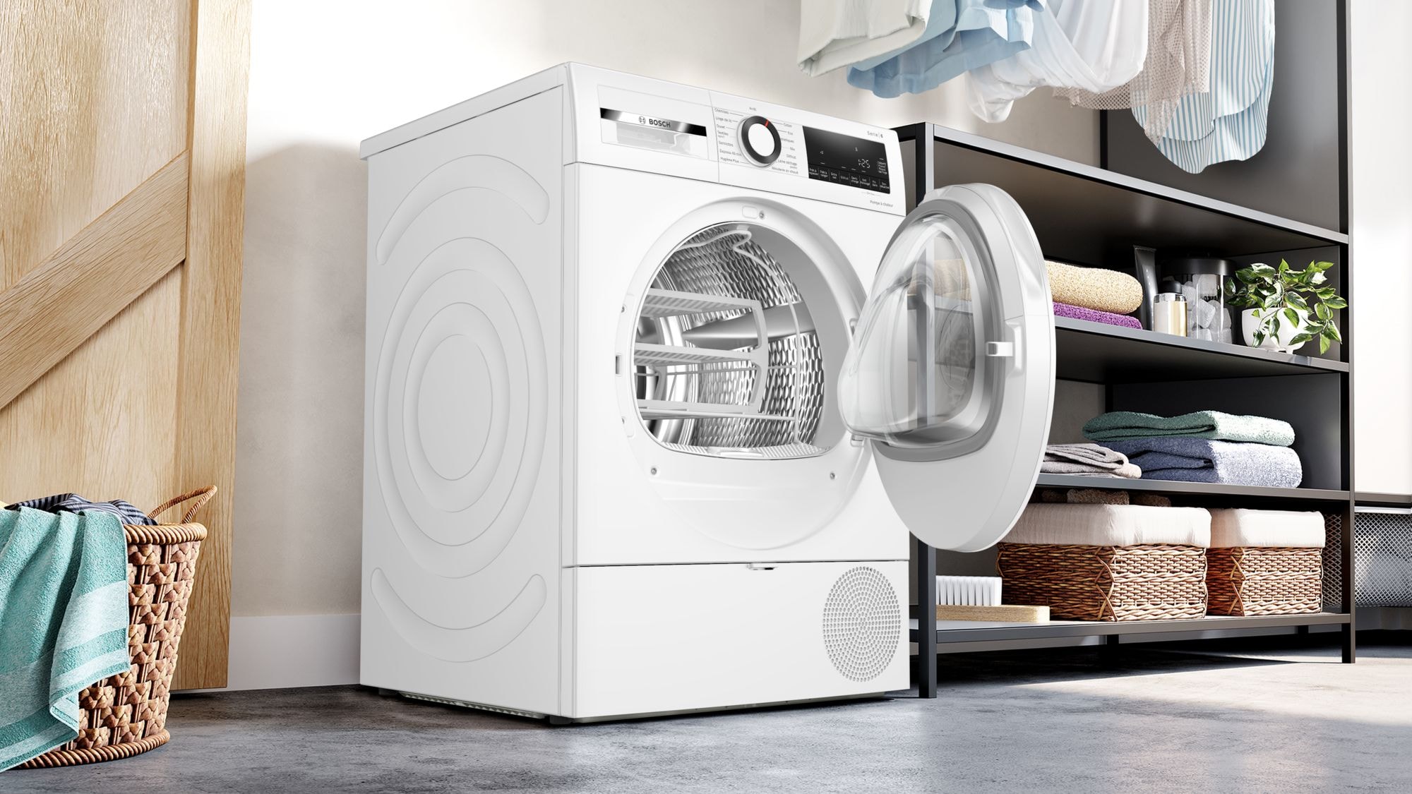 Sèche-linge pompe à chaleur BOSCH AutoDry et SensitiveDriyng system, 8Kg, Blanc - WQG133DTFR Sèche-linge pompe à chaleur BOSCH AutoDry et SensitiveDriyng system, 8Kg, Blanc - WQG133DTFR