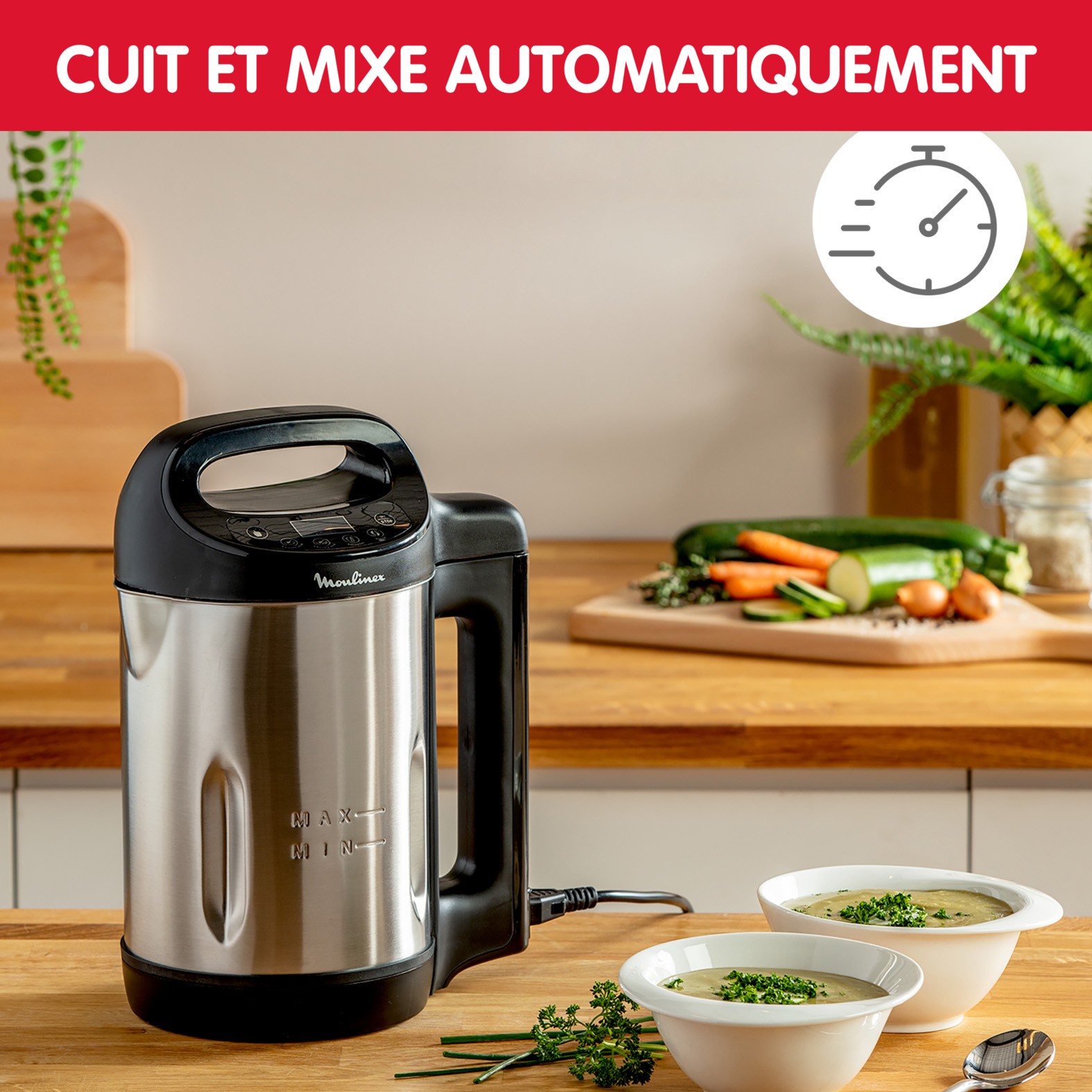 MOULINEX Blender chauffant My Daily Soup - YY4301FG