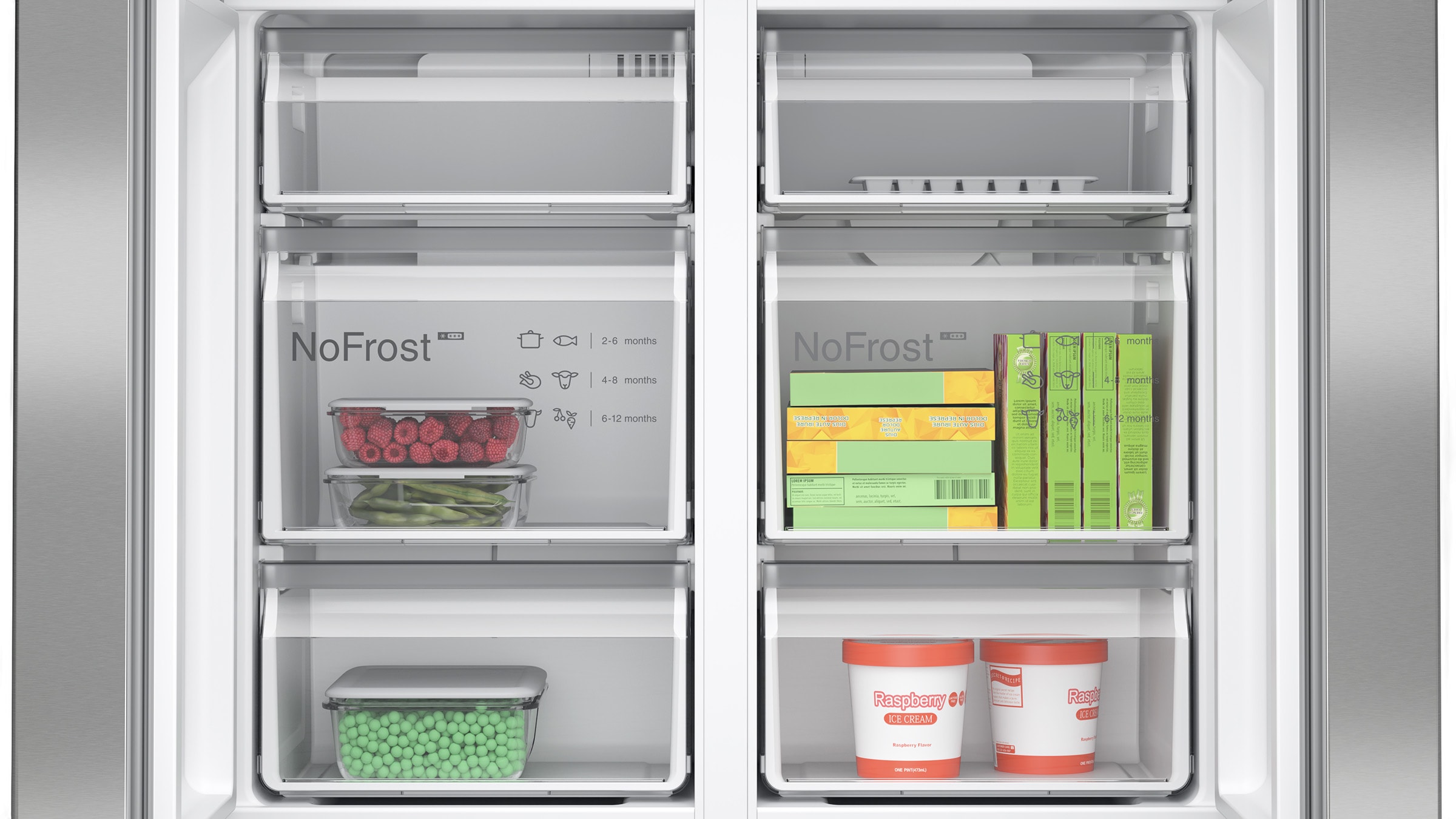 Réfrigérateur 4 portes BOSCH , Série 6, Froid No Frost, 605L, Inox - KFN96APEA Réfrigérateur 4 portes BOSCH , Série 6, Froid No Frost, 605L, Inox - KFN96APEA
