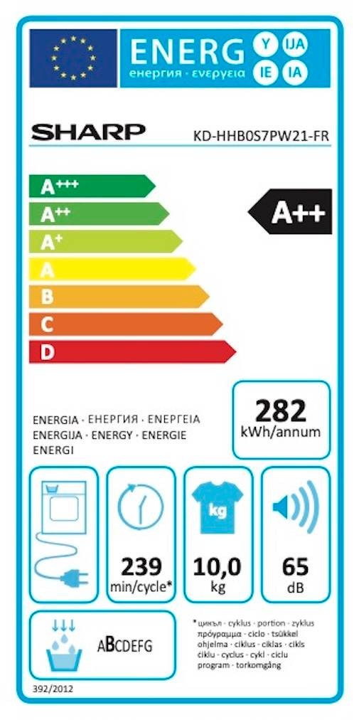 Sèche linge Condensation SHARP  - KDHHB0S7PW21